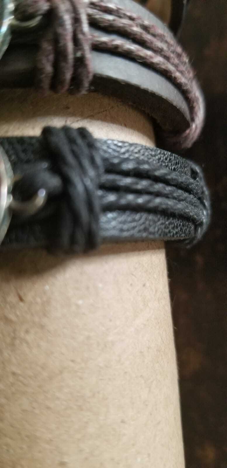 Hemp Leaf Leather Bracelet $8