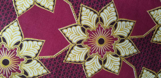 High fashion  African merlot red multi 100% Cotton Fabric ~70"×24"