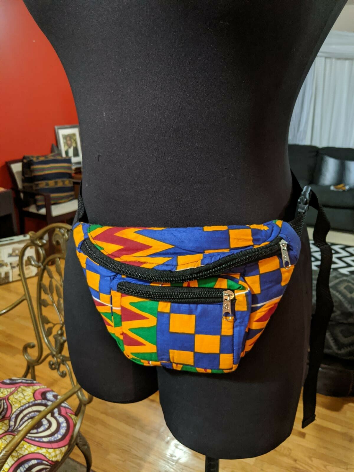 Ankara Kente Fanny Pack Waist Bag Crossbody Pack Waist Bag Bum Pack Hip bag #014