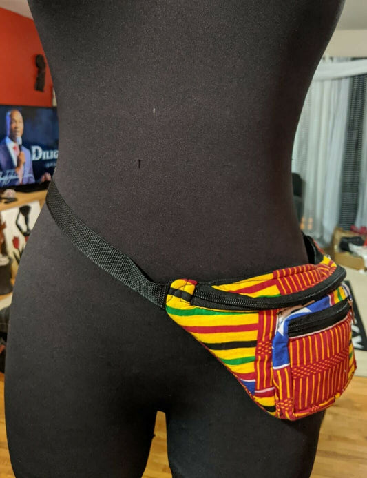 Ankara Kente Fanny Pack Waist Bag Crossbody Pack Waist Bag Bum Pack Hip bag #012
