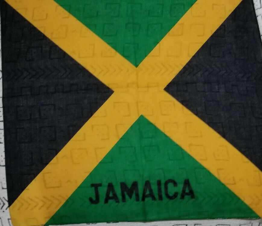 100% Authentic Jamaican Flag Bandana Multifunctional Scarf Blue And Red.~$5.45