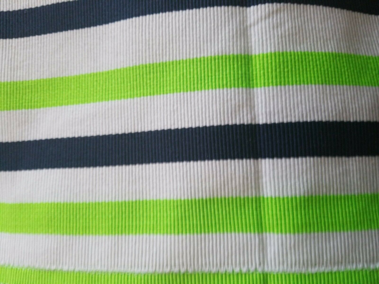 Hand woven Faso Da Fani Fabric From Boukina Faso~GreenBlueWhite Stripes 58"×73"