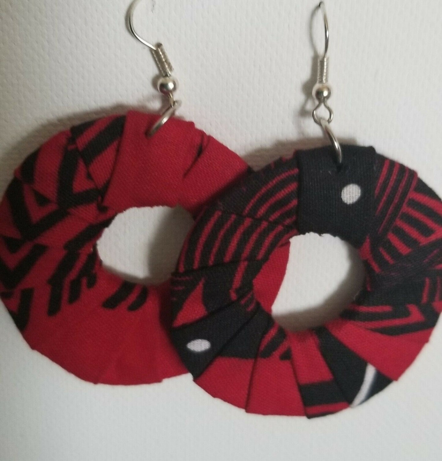 African Earrings Fabric Handmade with Tribal Ankara/waxprint 2pairs $8