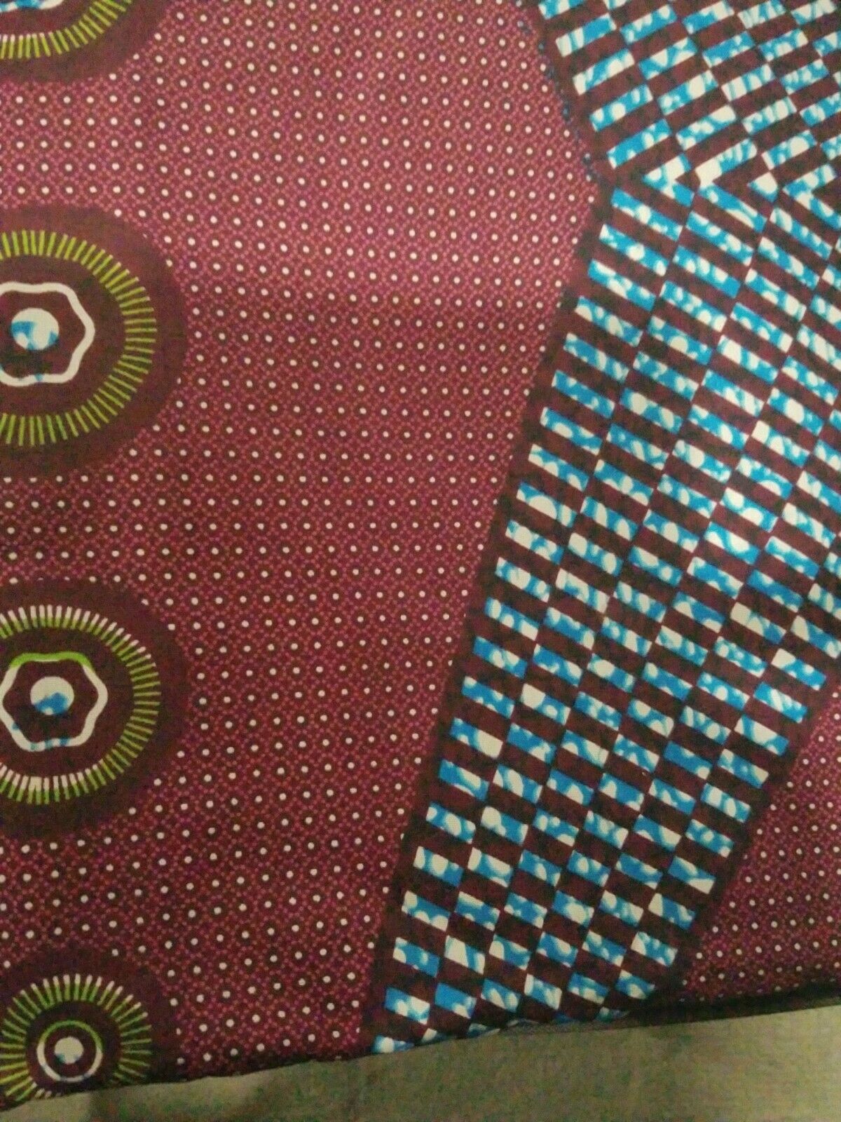 Brown MultiAfrican Print 100% Cotton Fabric ~2yards×46"~$12