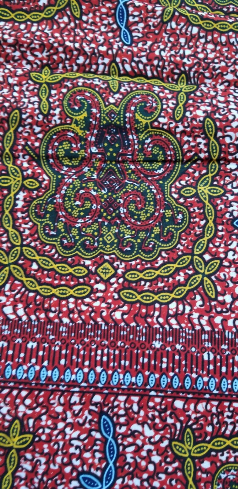 MULTICOLOR African Print(turtle~reseliece)100% Cotton  1 yard(44 in.) ~$6.60