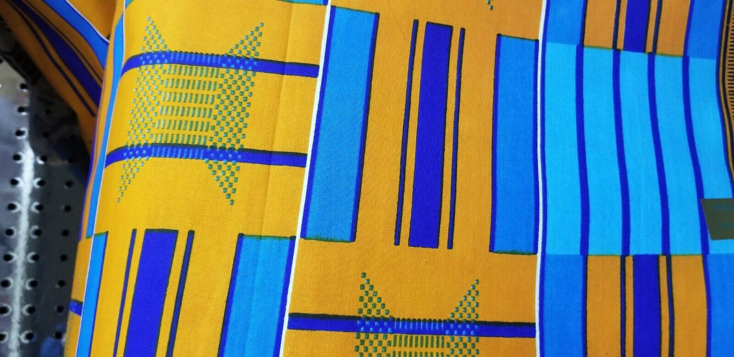 Kente Print  Print 100% Cotton Fabric ~2 YARDS × 23"