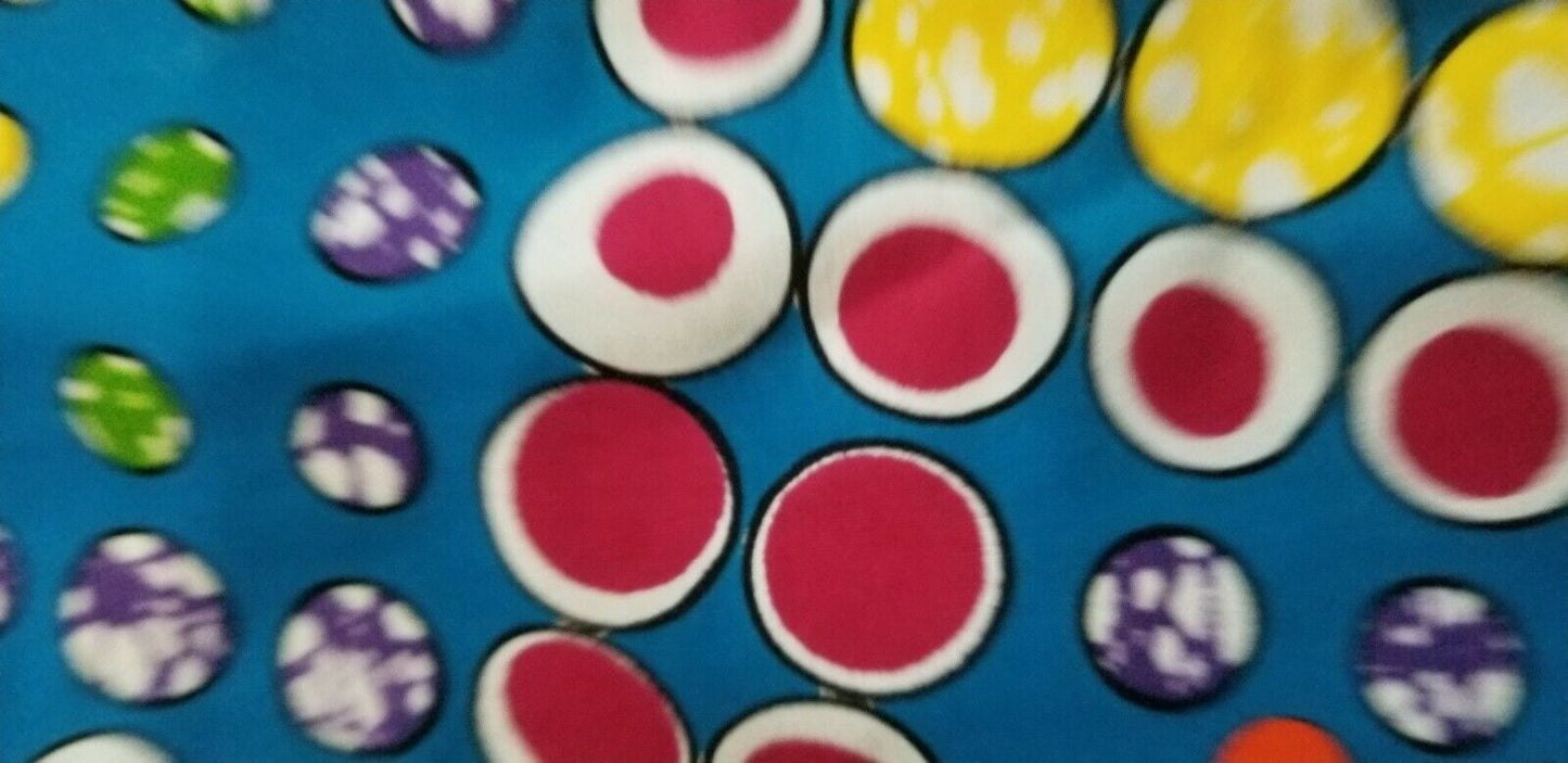 Fun Bubble Circle African Print Fabric 64"×46"~$12