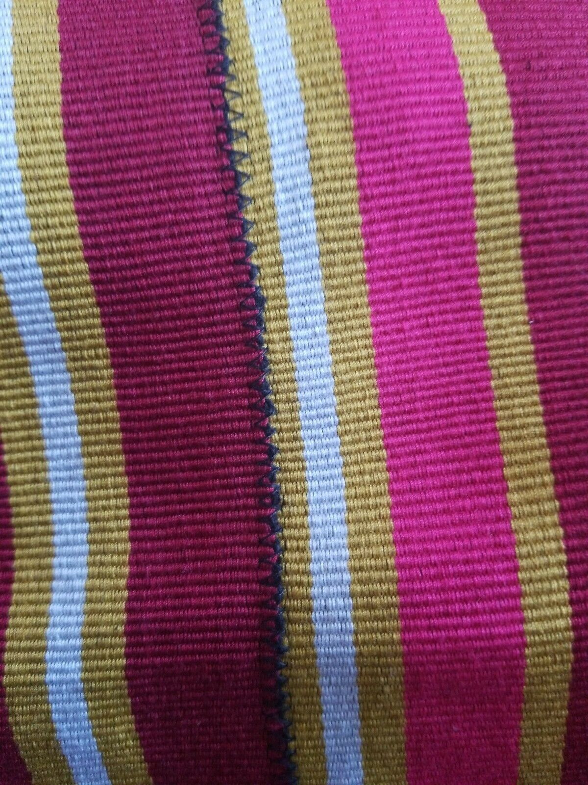 FasoDaFani Fabric From Boukina burgundy,mustard  multi colored stripes52"×77"