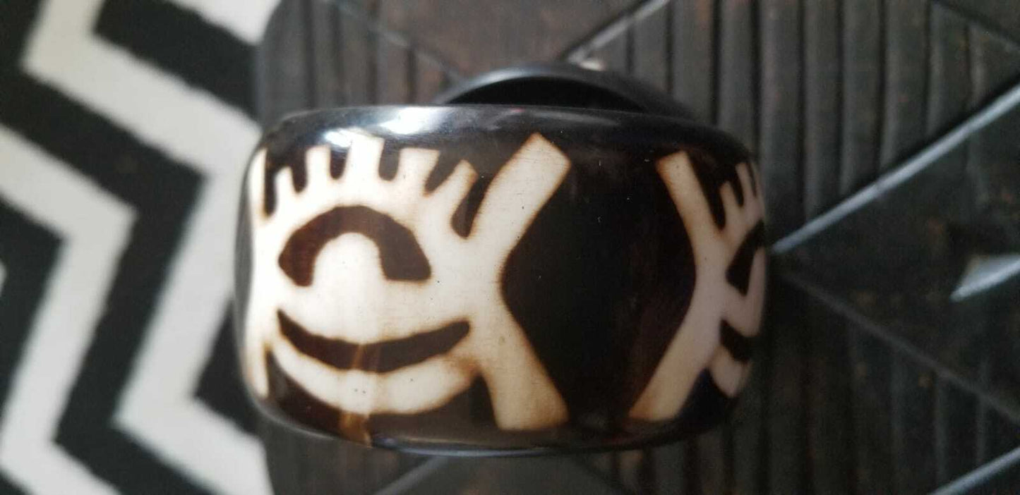 Resin Bracelet with African motifs(Adinkra symbols)