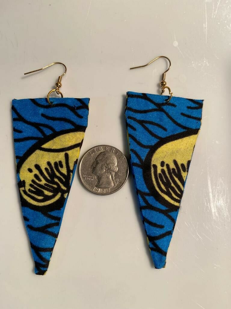 African Earrings Fabric Handmade with Tribal Ankara/waxprint 3pairs $15