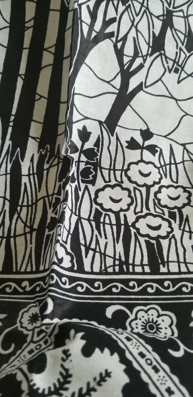 Black Abd And White AFRICAN PRINT 2yds×46"~$12