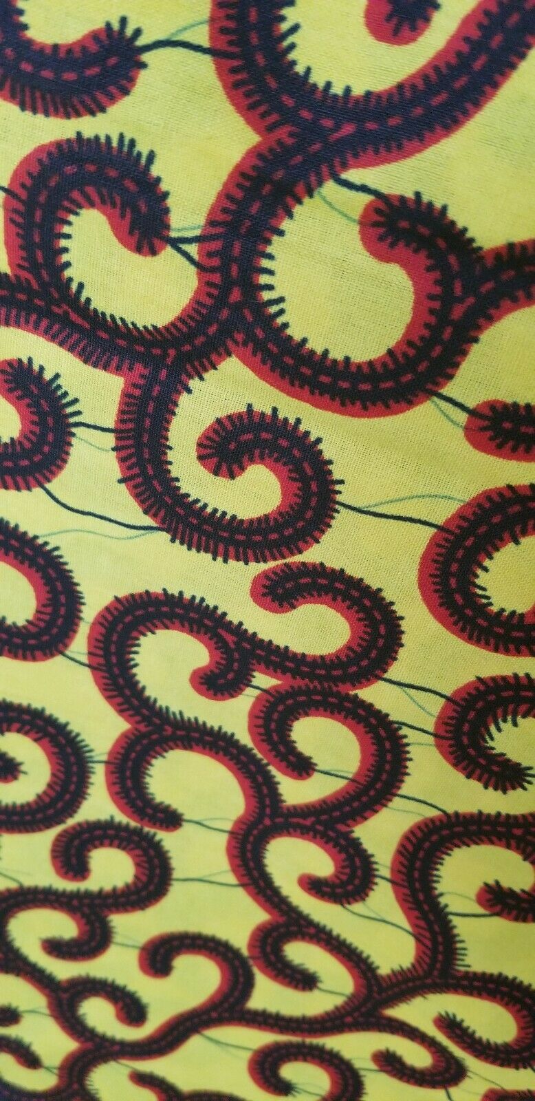 Yellow multi African Print Fabric  2yards $11