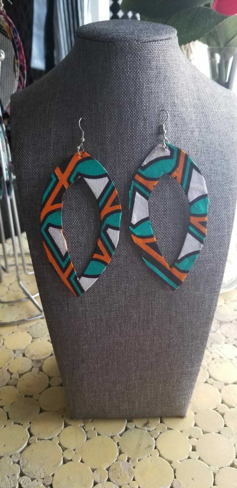 African Cloth Ankara Earrings for Women Lot of 4pairs