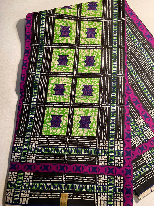 Bold Orange Motif African Print 100% Cotton 6yards bolt...SALE $25