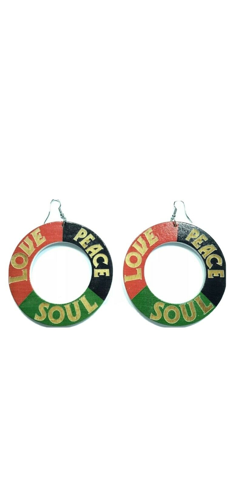 Love Peace Soul Rasta Jamaican African Women Reggae Fashion Dangle Earrings $5