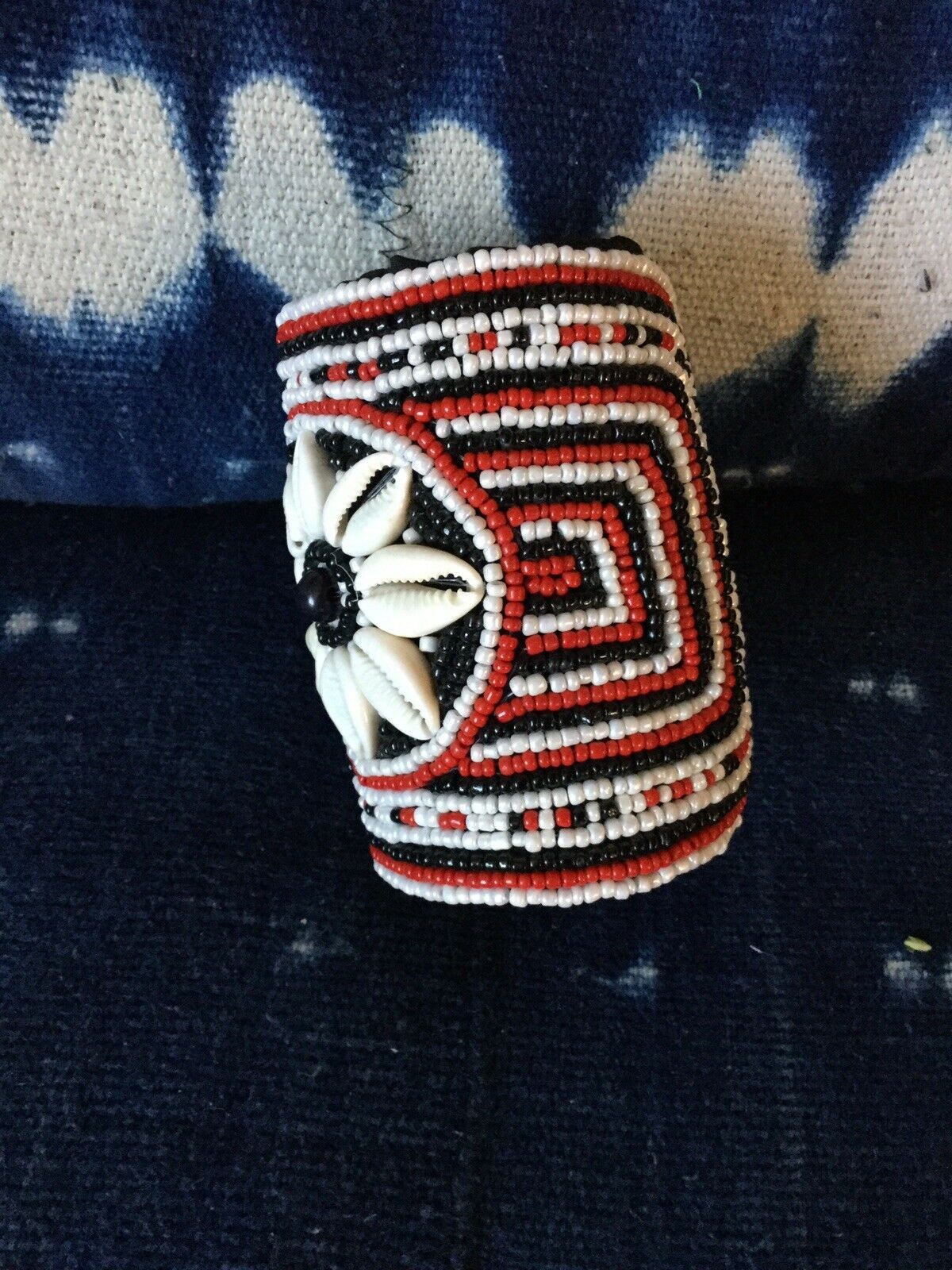 WIDE Tribal beads and Cowrie   CUFF Bracelet ~select From 3 Styles