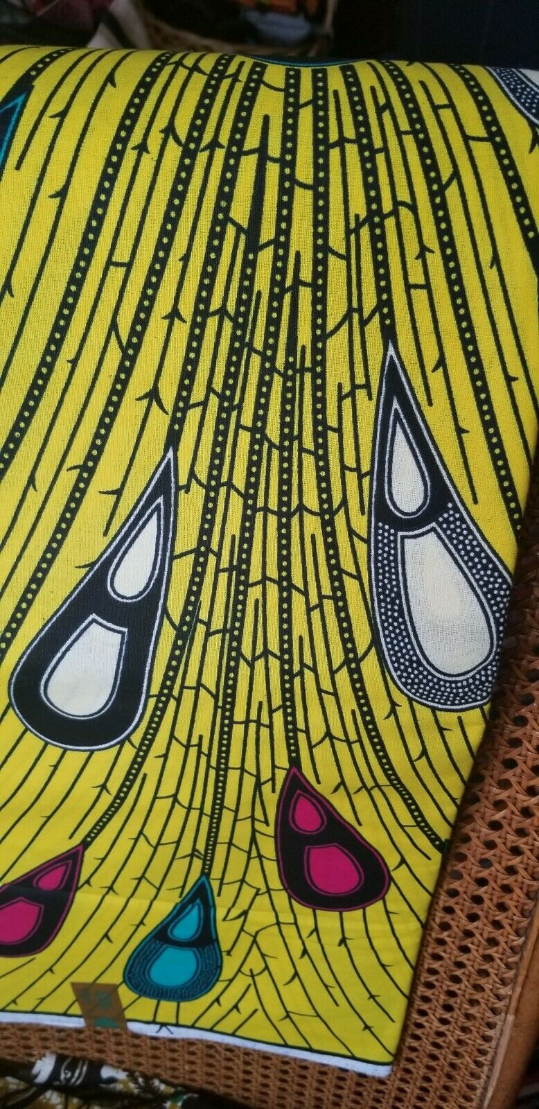 Yellow multi African Print Fabric  .$13per 2yards