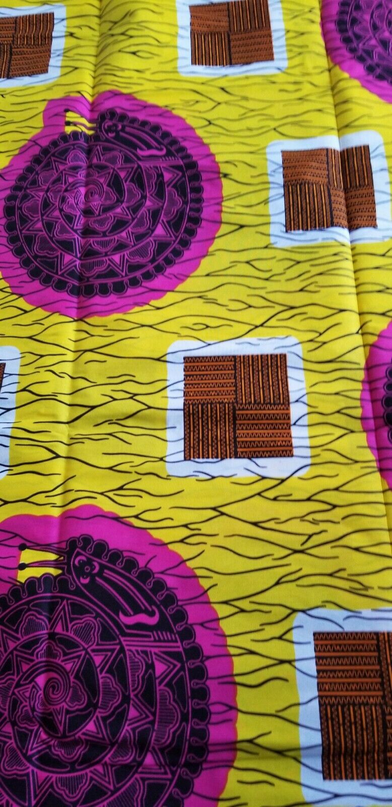 MULTICOLOR African Print 100% Cotton (turtle~reselience)3yrds ×(44 in.) ~$15.25