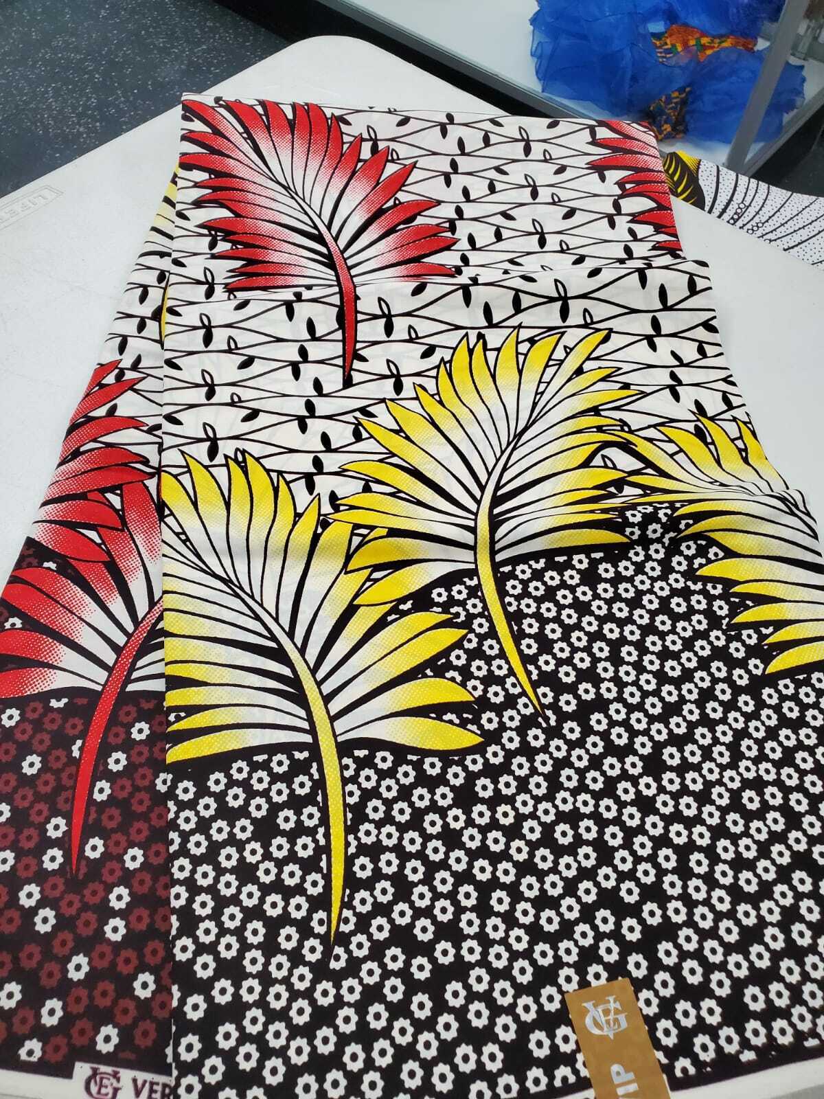 Bold mult motif African print 100% Cotton~3 yds