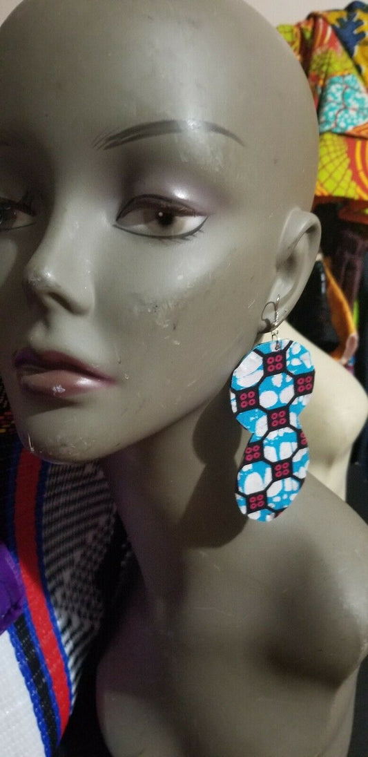 African Earrings Fabric Handmade with Tribal Ankara/waxprint 2pairs $10