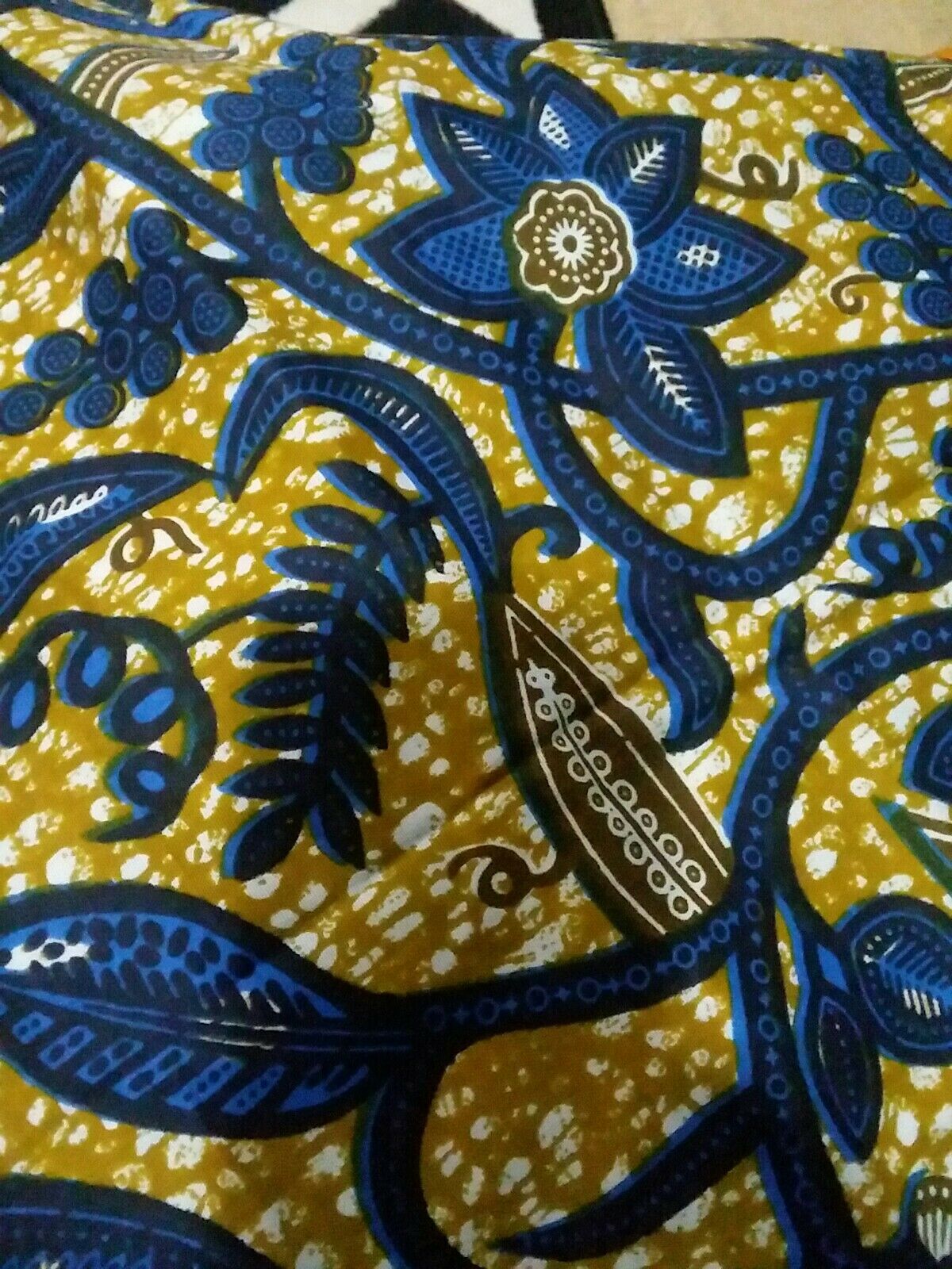 Blue/navyPrint 100% Cotton Fabric ~2yds ×45"~$11