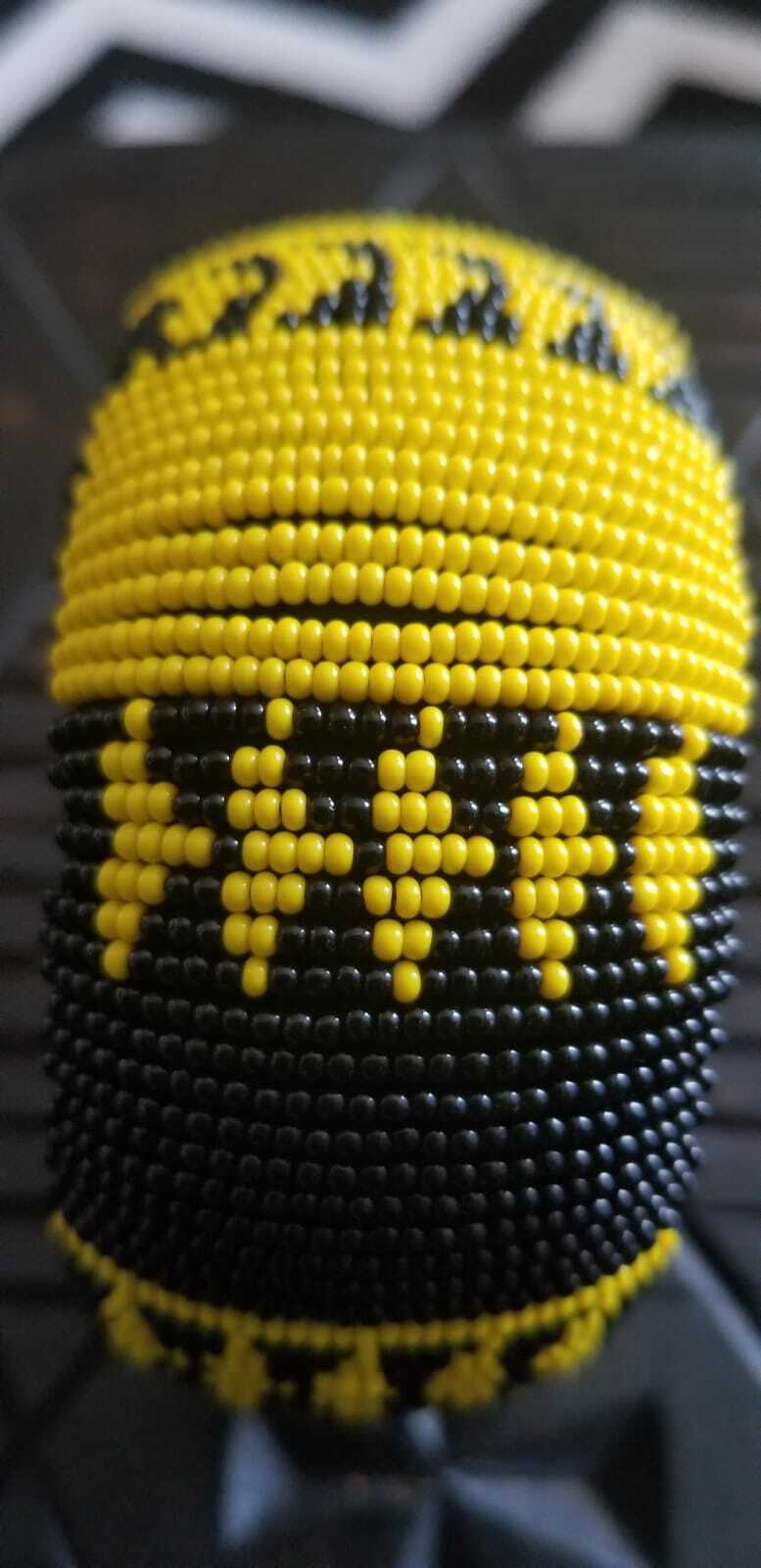 Yellow and Black beaded bangle style 3