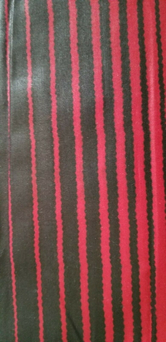 Red And Black Stripes African Print Fabric~3 yards