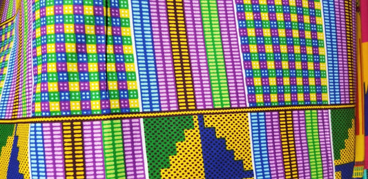 Kente Print African Wax Print 100% Cotton Fabric ~3yds~$16.50