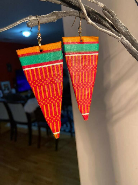 African Earrings Fabric Handmade with Tribal Ankara/waxprint 3pairs $15