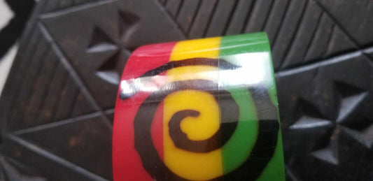 African Rasta color statement bangle