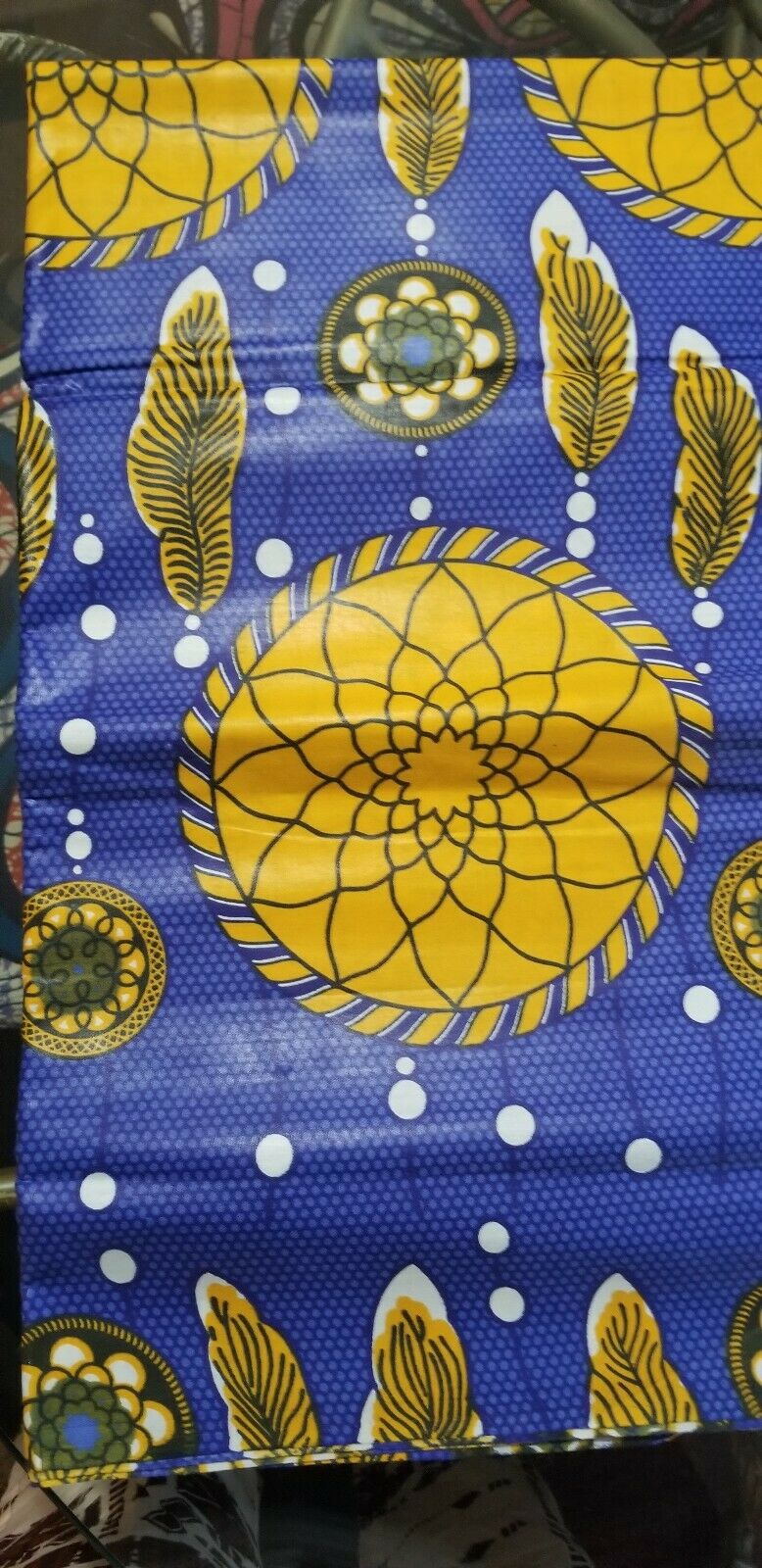 Blue and YellowAfrican Print 100% Cotton Fabric ~$34"×43"~$5