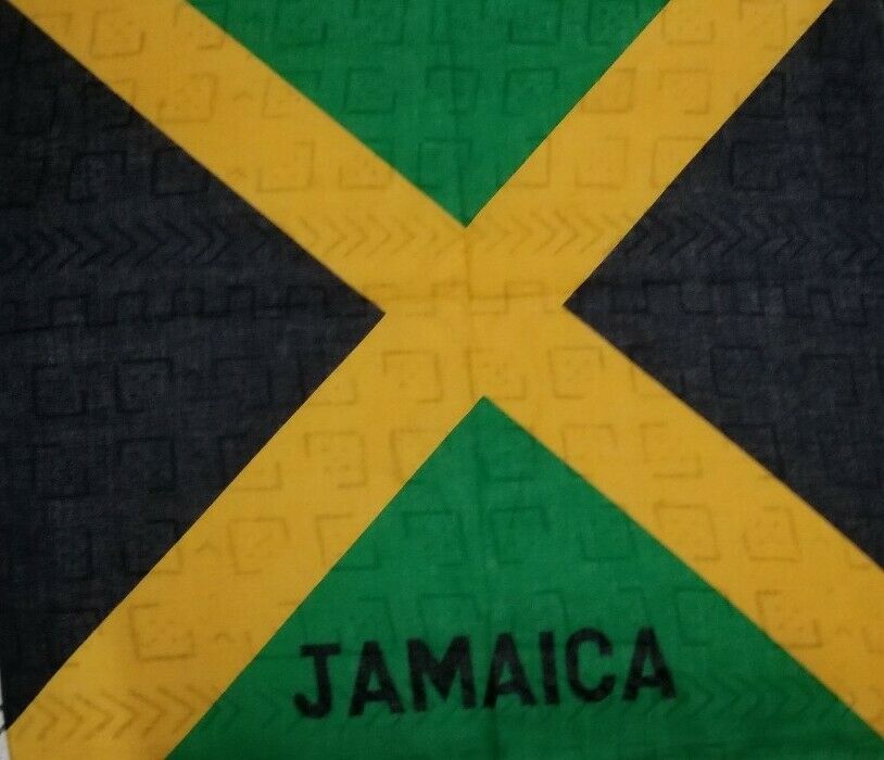 100% Authentic Jamaican Flag Bandana Multifunctional Scarf Blue And Red.~$5.45