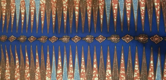 African Print Navy And Orange Multi 3yds