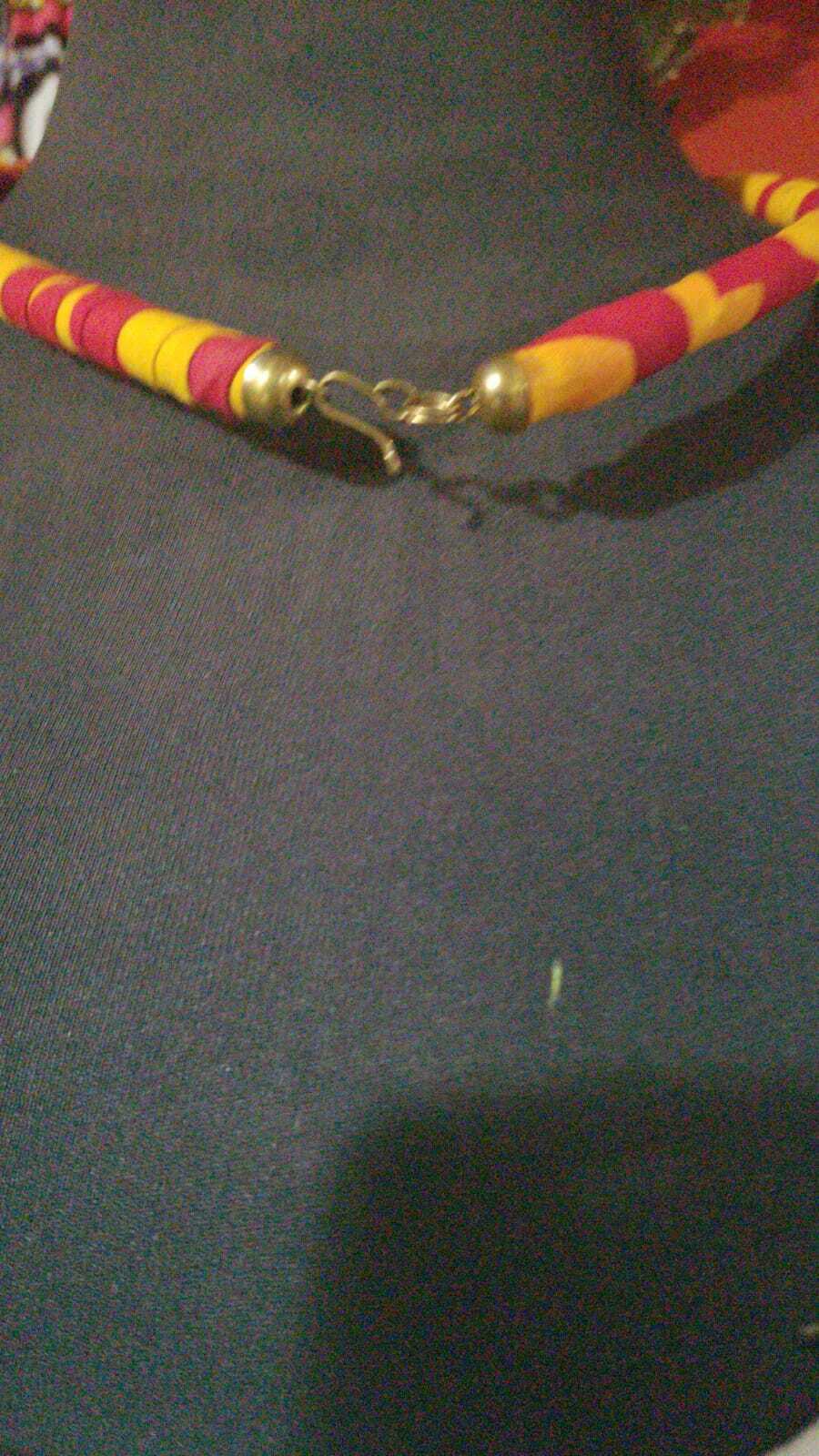 Yellow & Pink Multi African Print rope Necklace $10