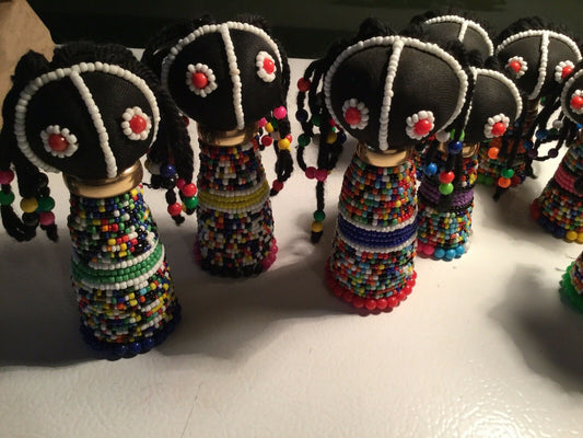 Hand Made Beaded Senegal Collectible Dolls