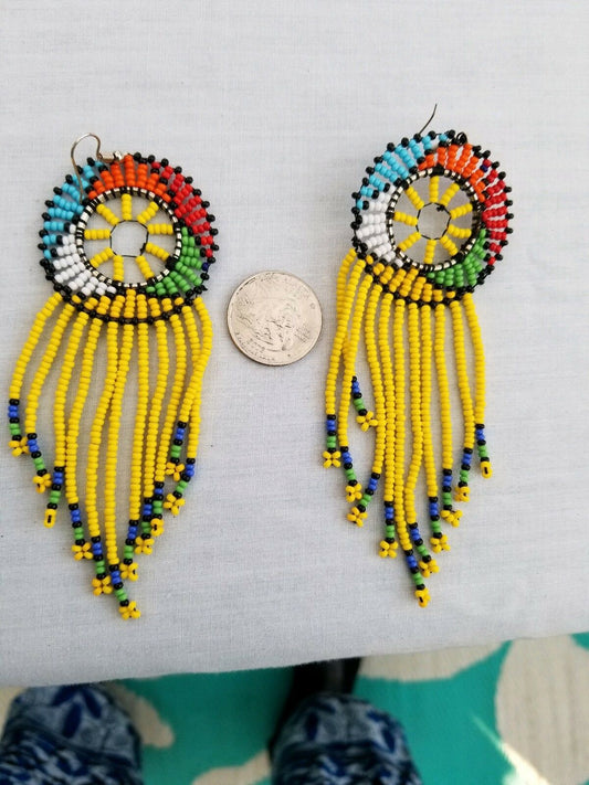 Handmade Fashion Jewelry Multicolor Beaded Beadwork Earrings **SALE**REDUCED