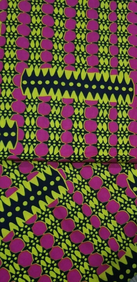 MULTICOLOR African Wax Print 100% Cotton Fabric 3yrds ×(44 in.) ~$16.25