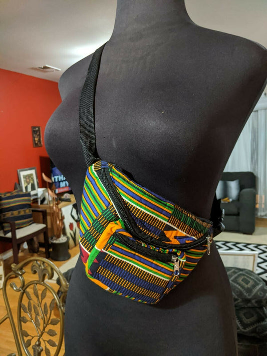 Ankara Kente Fanny Pack Waist Bag Crossbody Pack Waist Bag Bum Pack Hip bag #015