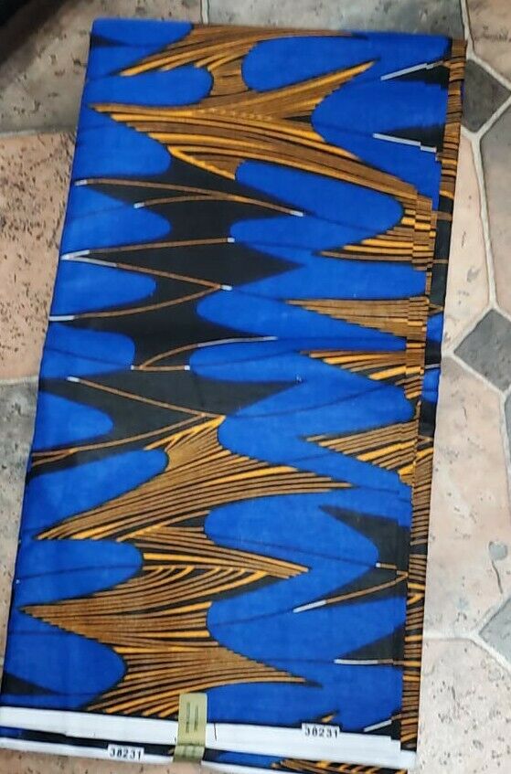 Intense Blue African Print~6yards$35
