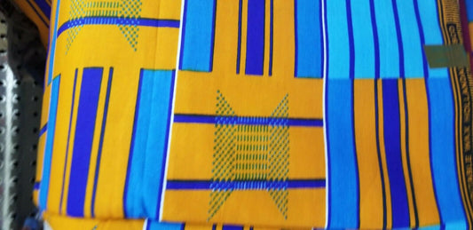 Kente Print African Wax Print 100% Cotton Fabric ~1 yd~$6.50