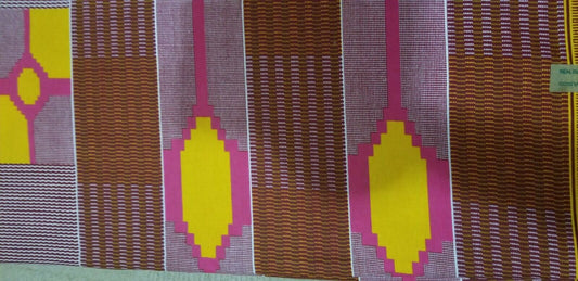 Kente Print African Wax Print 100% Cotton Fabric ~1 yd~$7.25