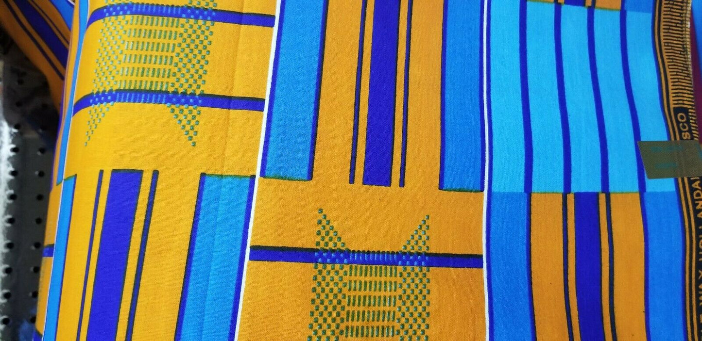 Kente Print  Print 100% Cotton Fabric ~2 YARDS × 23"