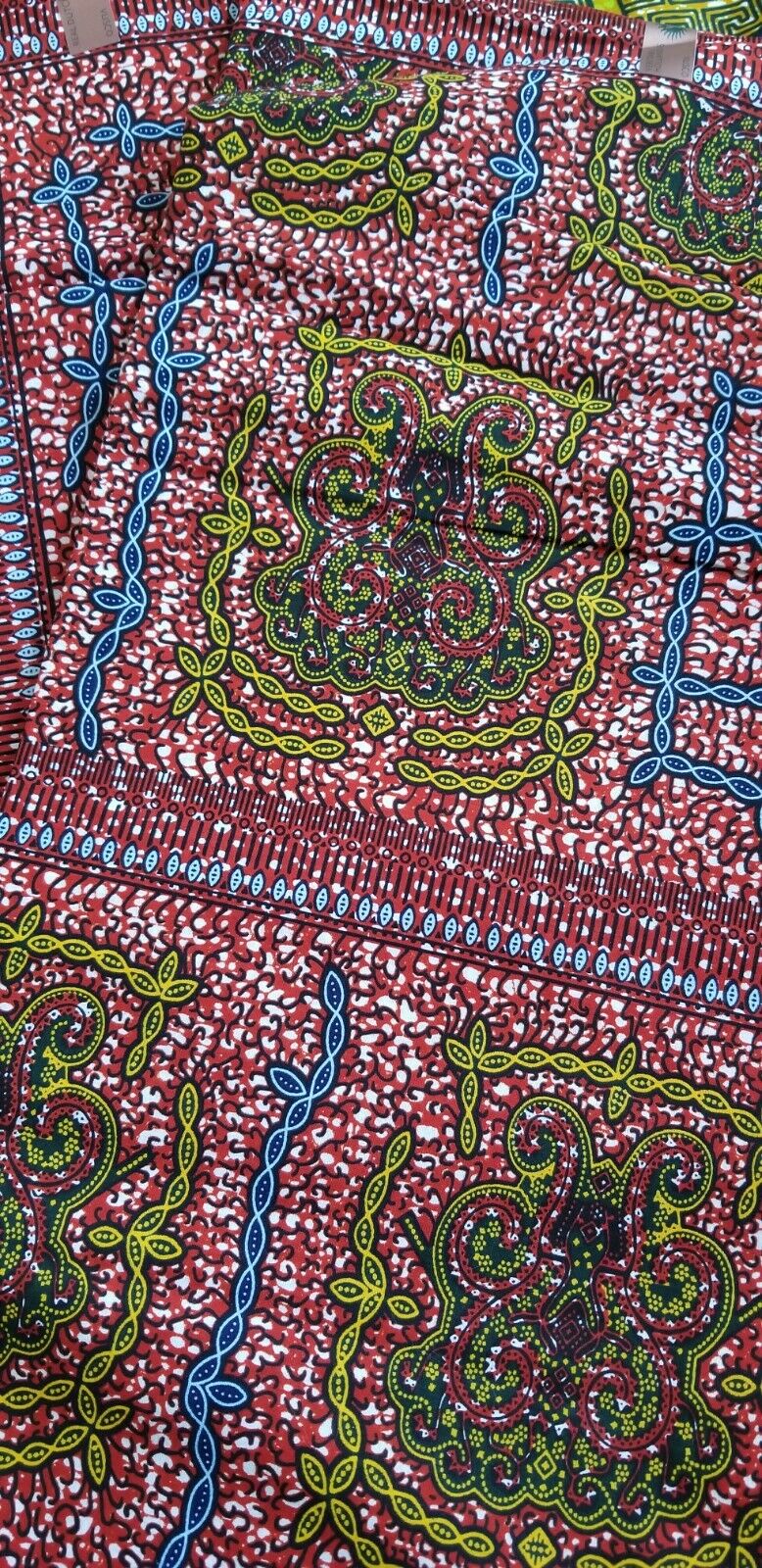 MULTICOLOR African Print(turtle~reseliece)100% Cotton  1 yard(44 in.) ~$6.60