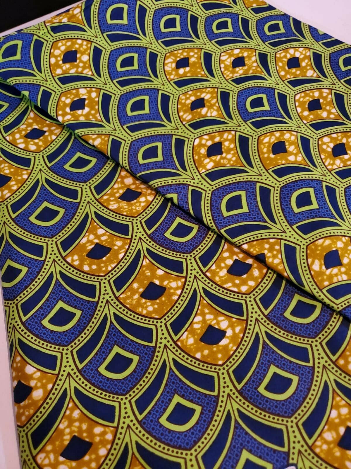 Green MultiAfrican Print 100% Cotton Fabric ~6yards×46"~$32 SALE $25!!!!