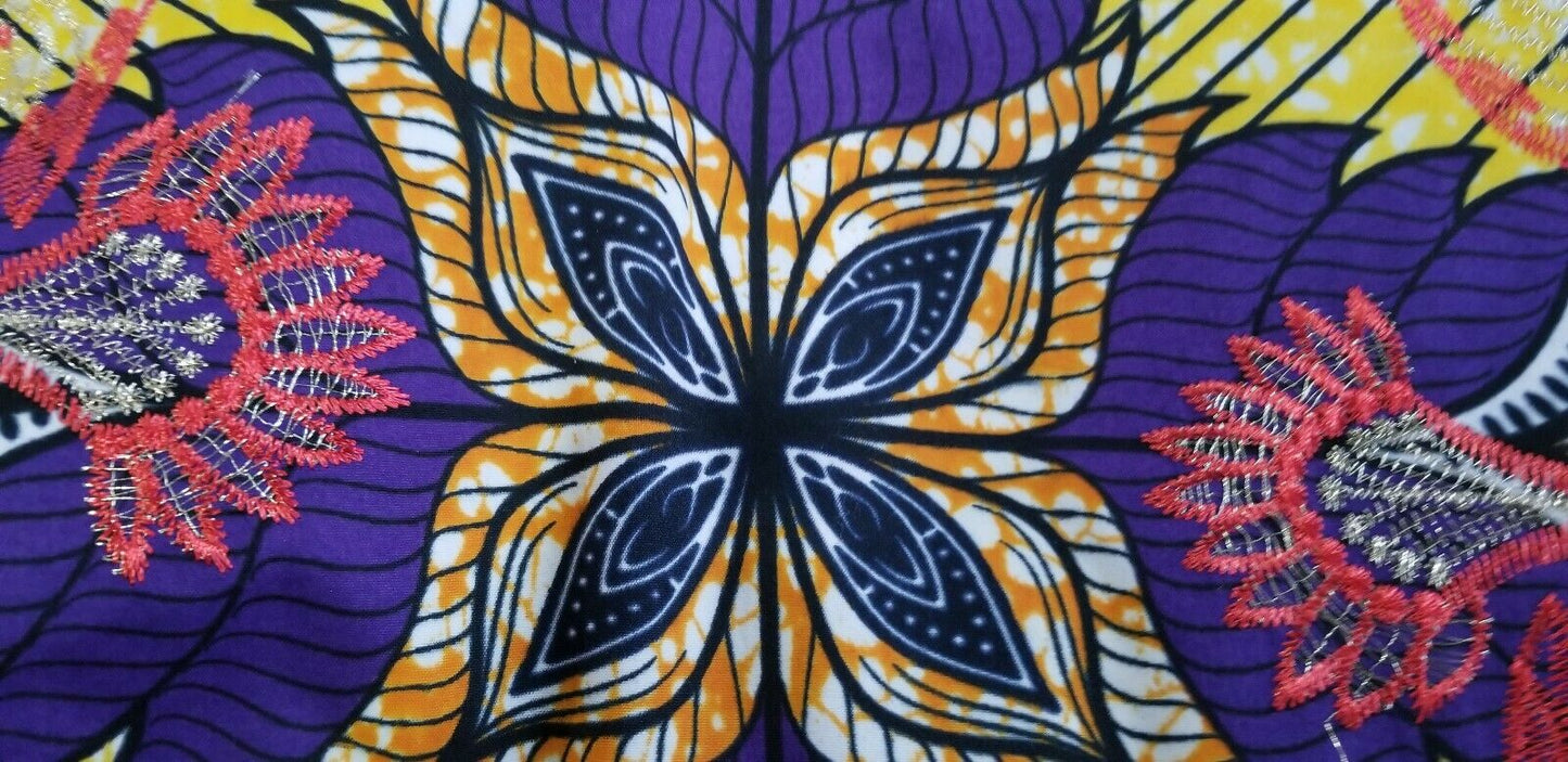 PurpleMulti Color African Print. Lace over Print Design ..$12.50 per yard