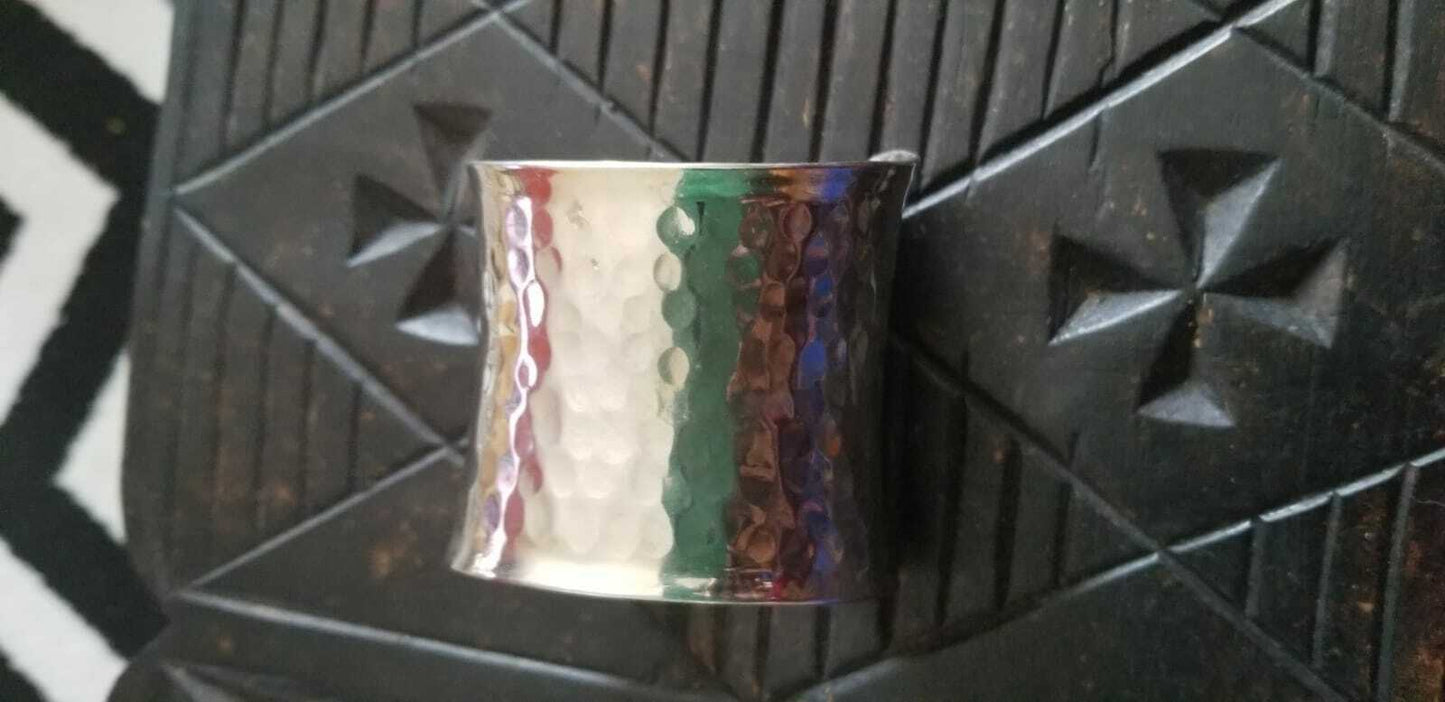 African  Cuff in silver,gold colors