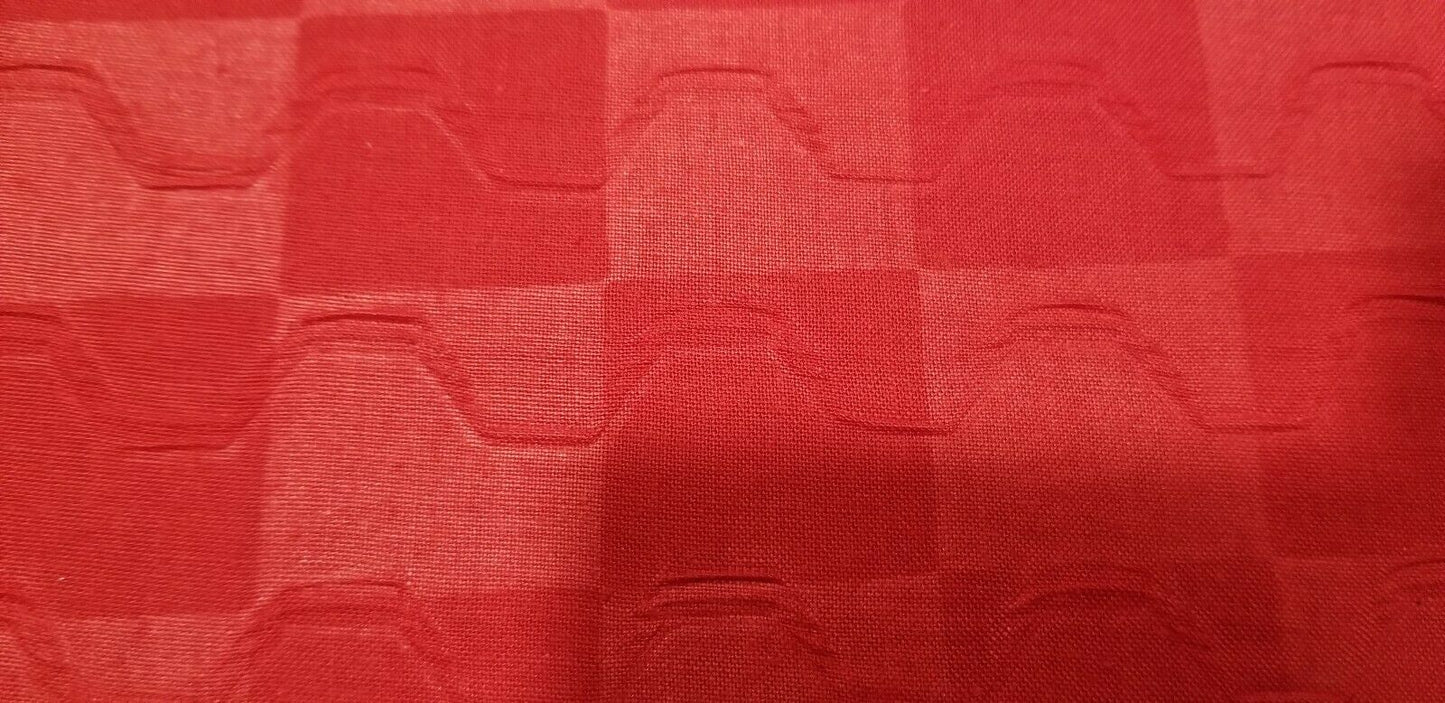 RED DESIGNER CUT OUT AFRICAN FABRIC  ~ 2yds