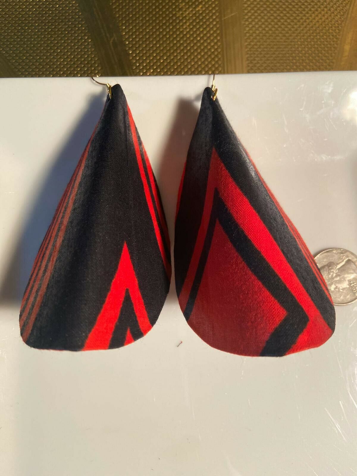 African Print Butterfly Earrings Bold Red~ $12 Ships Free