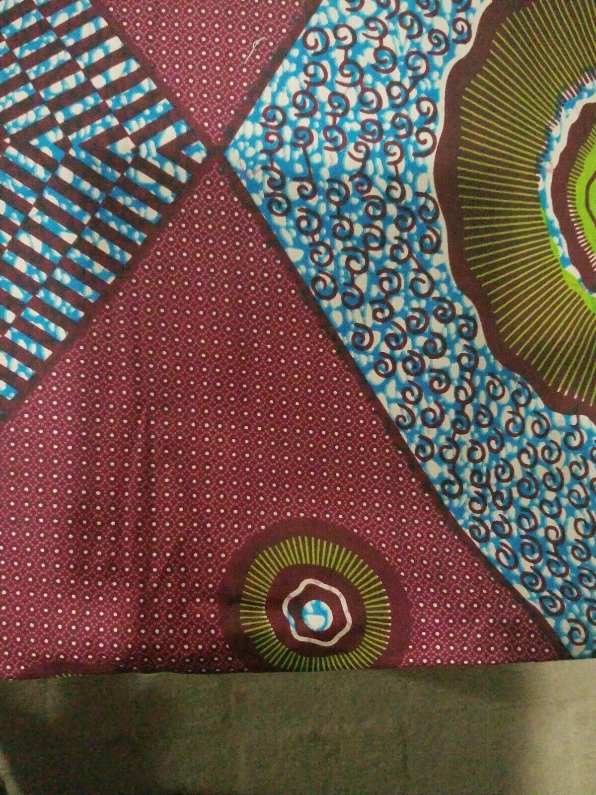 Brown MultiAfrican Print 100% Cotton Fabric ~2yards×23"~$8.50