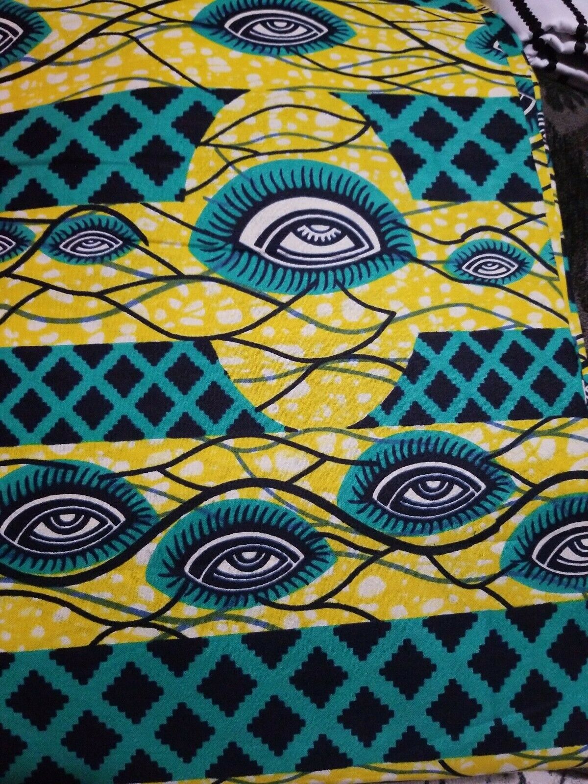 MULTICOLOR African Wax Print 100% Cotton Fabric (44 in.) 3yrds $17